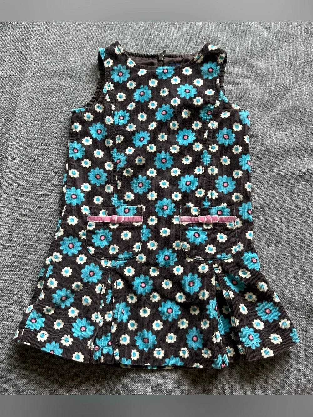 Girl’s Mini Boden Corduroy Floral Dress